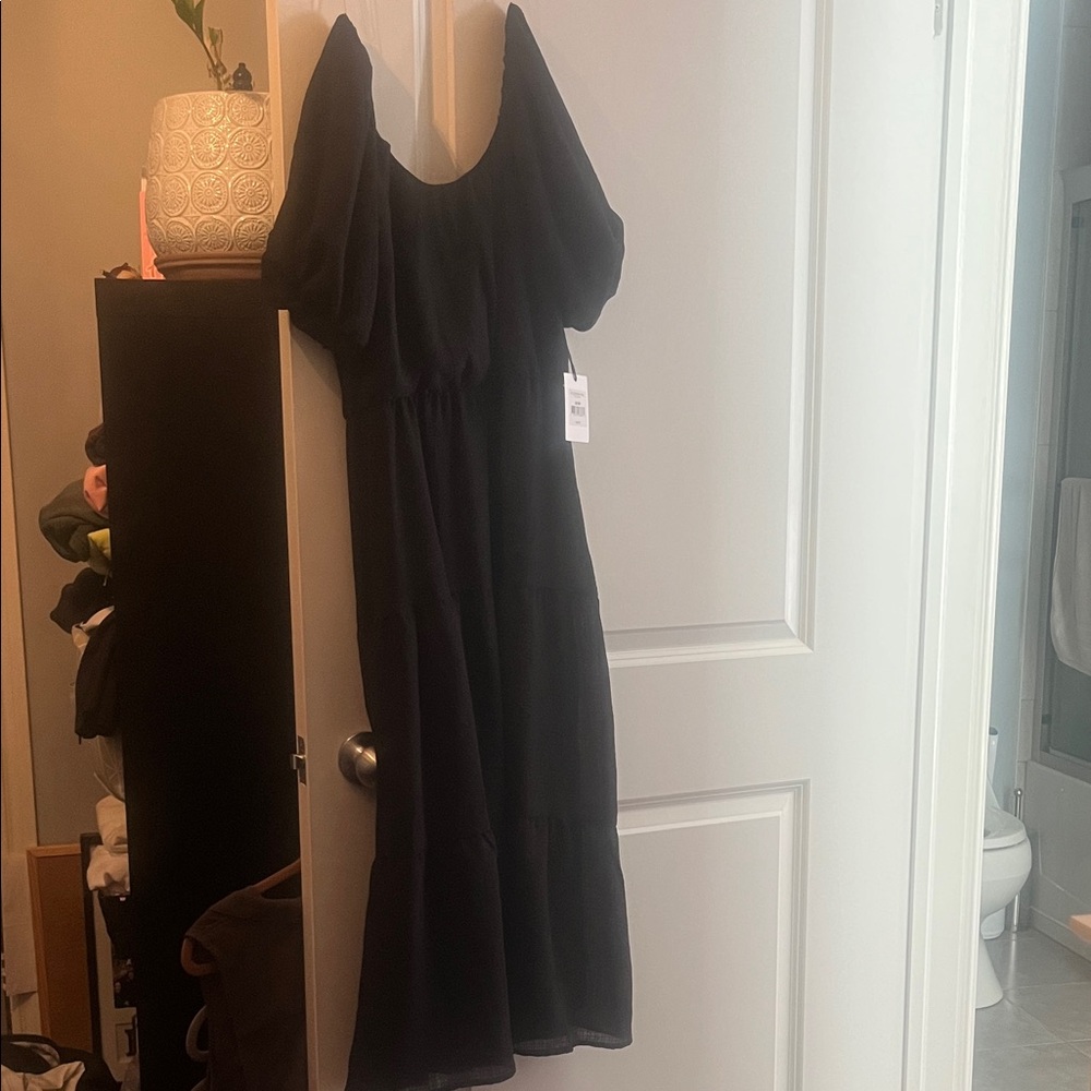 Summer Ruffle Black Dress